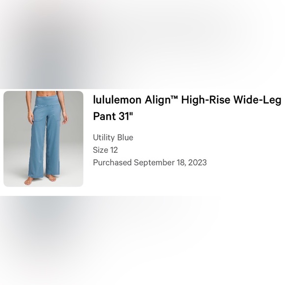 Lululemon Align High-Rise Wide-Leg Pant 31” in Utility Blue - Picture 5 of 5